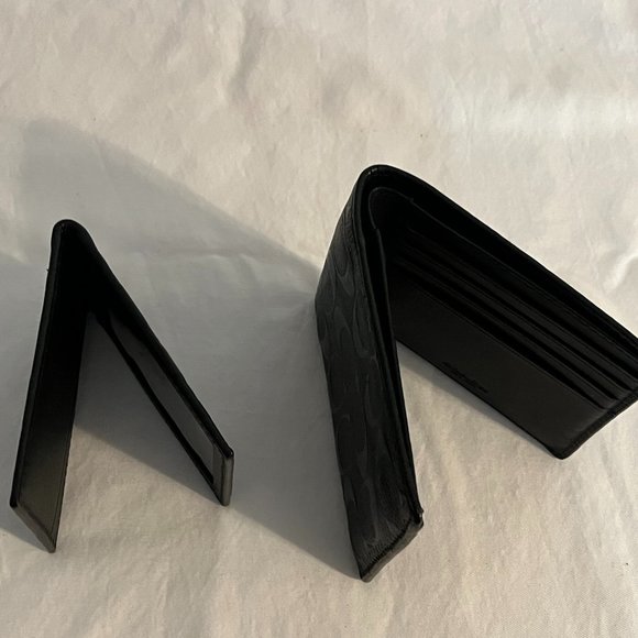 Coach 3 In 1 Black Wallet In Signature Leather With Matching Billfold - Picture 2 of 3